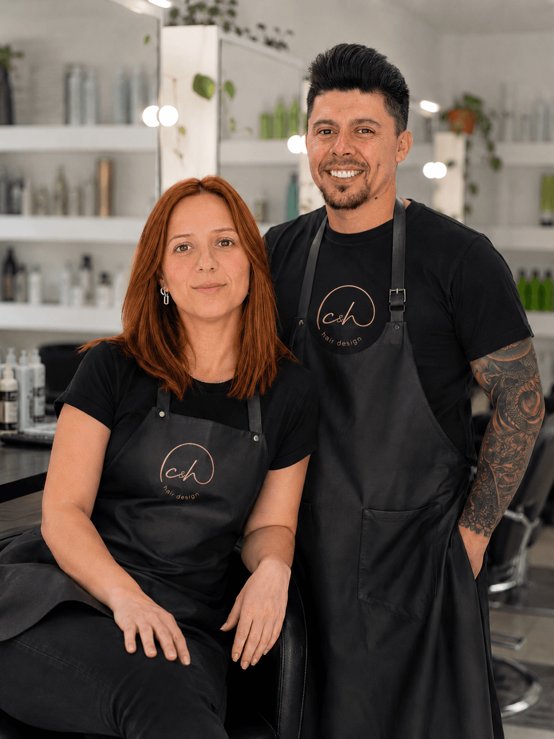 Celeste y Hernán — fundadores de CYH Hair Design